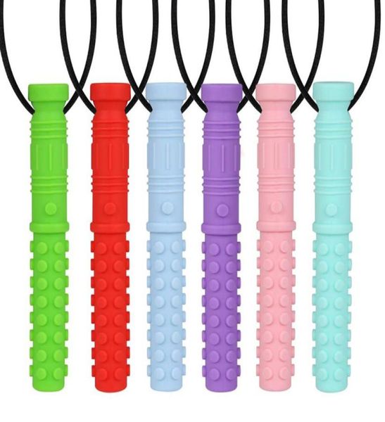 

sensory chew necklace upgrade textured saber chewing pendant silicone teethers oral motor chew toys chewlery necklace for infant k3667499