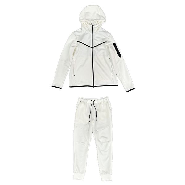 

2023 mens tracksuit sport suit hooded fleece zipper thick designer men woman tech jacket pant tracksuit men sports pants jogger trousers tra, White;black