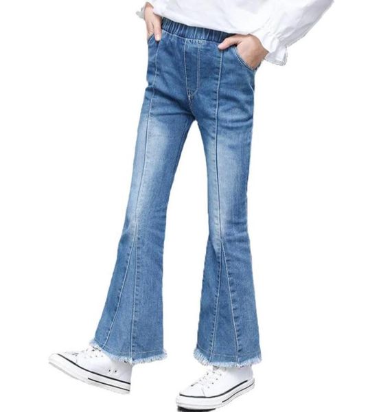 

girl flare jeans denim boot cut pants trouser solid kids teenage spring autumn children039s for girls 4 6 9 12 14 years9808938, Blue