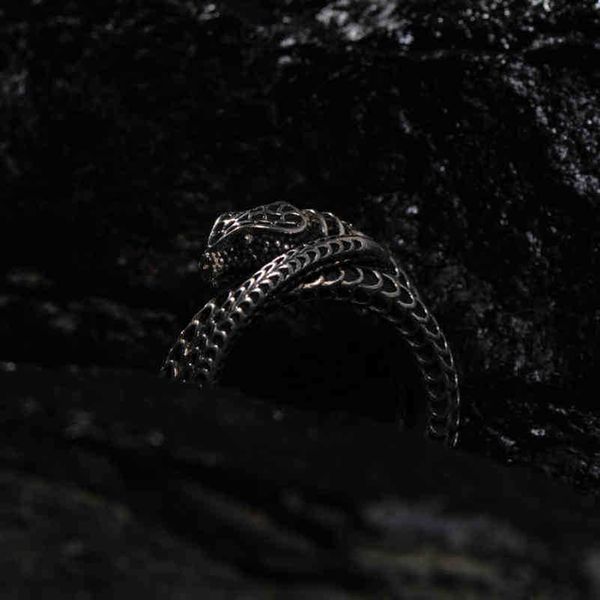 

designer jewelry bracelet necklace ring 925 sterling soul snake couple men's women's pair of ring personality network red hip hop, Silver