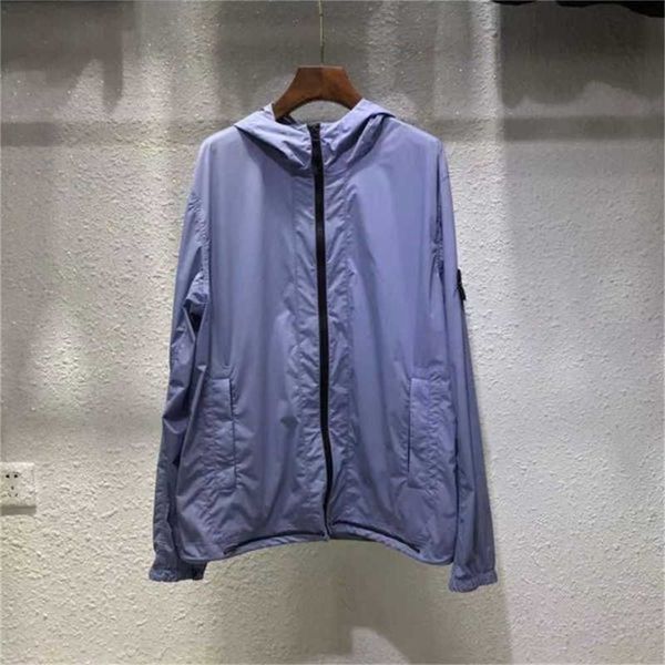 

designer men badge jackets stone hooded jacket autumn women coats zipper thin coat hoodies mens outerwear fashion lover sports windbreaker x, Black;brown