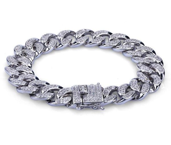 

fashion gold color plated micro pave cubic zircon bracelet all iced out new night club men braclets hip hop bracelets3990879, Golden;silver