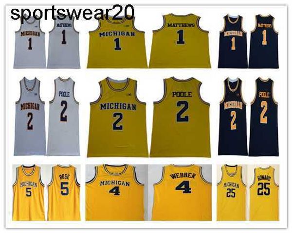 

2019 michigan wolverines basketball 1 charles matthews 2 jorda poole jersey men 5 jalen rose 4 chris webber 25 juwan howard 41 glen rice, Black;red