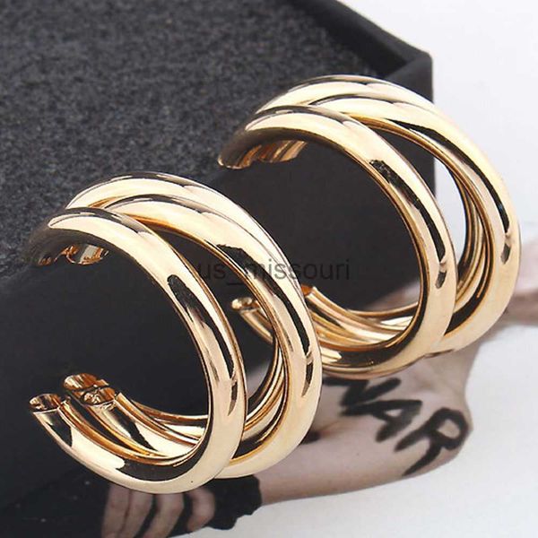 

stud 2023 new hoop circle earring woman fashion korean metal big round earrings minimalist brand statement jewelry brincos gift j230529 j230, Golden;silver