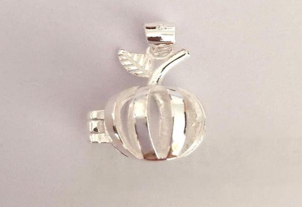 

solid 925 silver apple locket charm can open cage pendant sterling silver pendant mounting for diy bracelet necklace jewelry6274376