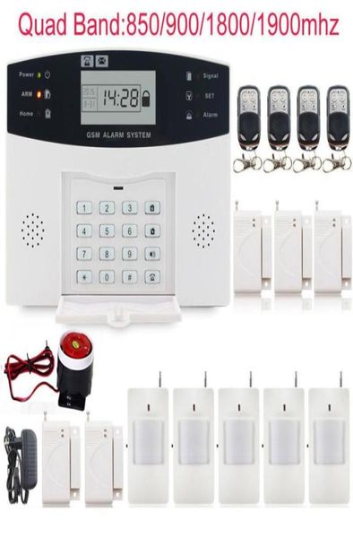

wireless 433mhz home burglar security sim sms gsm alarm system pir detector door sensor with wired siren systems4467370