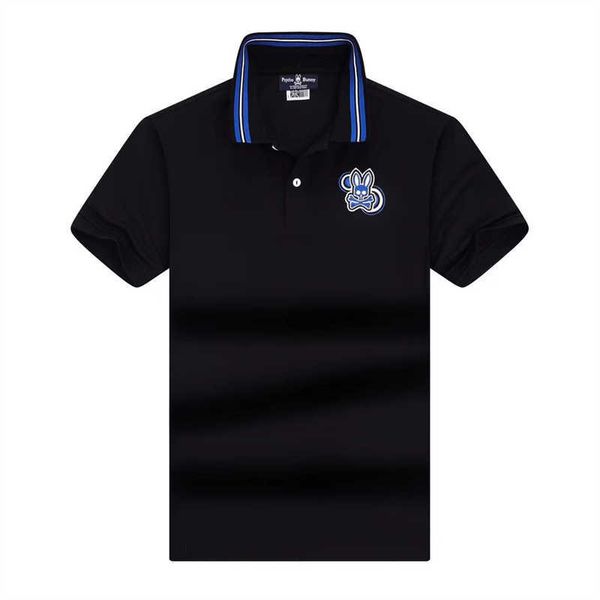 

psycho bunny designer men's polo shirts american fashion brand casual cotton stand collar short sleeve sports wear animal embroidery lo, White;black