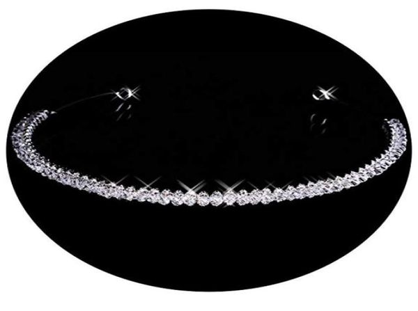 

2019 rhinestone crystal wedding party prom homecoming crowns band princess bridal tiaras hair accessories fashion custom made9183173, Silver