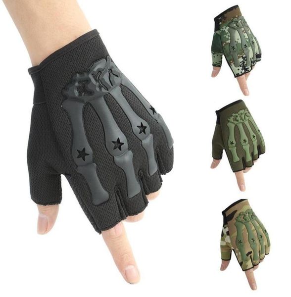 

sports gloves tactical half finger riding fitness mountaineering military fan training antiskid wearresistant knife cutting5401756, Black