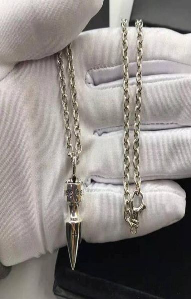 

designer chrome pendant necklace fashion trend hip hop white copper bullet male female generations hearts original lover gifts cro8200305, Silver