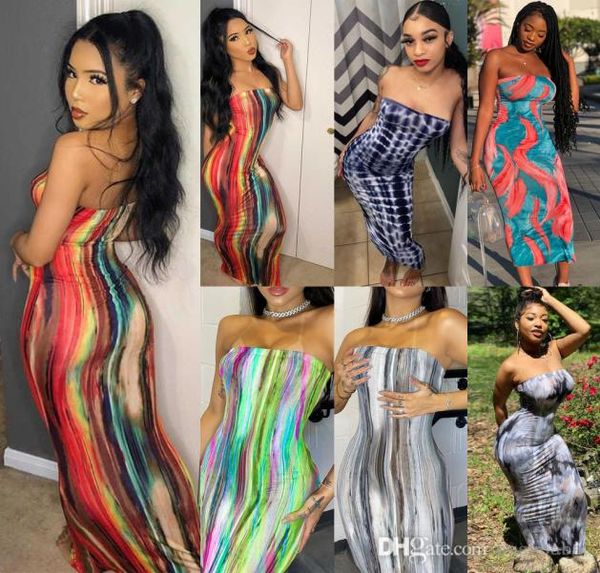 

2022 women summer casual long mixi dresses wrap bust fashion tie dye print off shoulder dress8772302, Black;gray