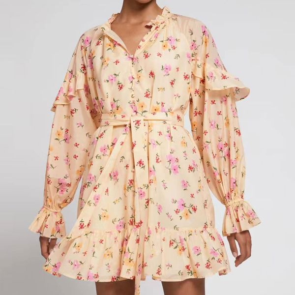 

2023 designer summer dress high waist a-line ruffled loose fit dress bunny skirt women's wear, Black;gray