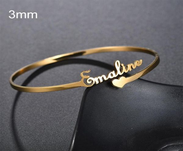 

fashion customized stainless steel name bracelet gold plated personalized letters bangle woman jewelry16078337838961, Golden;silver