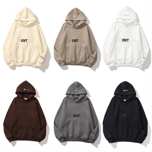 

essentail designer hoodies sweater men's women's fashion streetwear pullover sweatshirt loose essentail hoodie couple clothing tec, Black