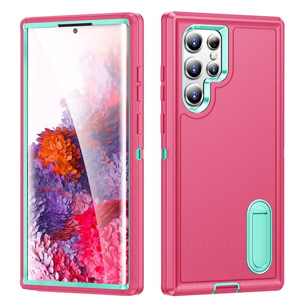 

kickstand phone cases for samsung s23 s22 plus ultra a14 a54 a13 a53 armor heavy duty three layer shockproof protective cellphone case cover