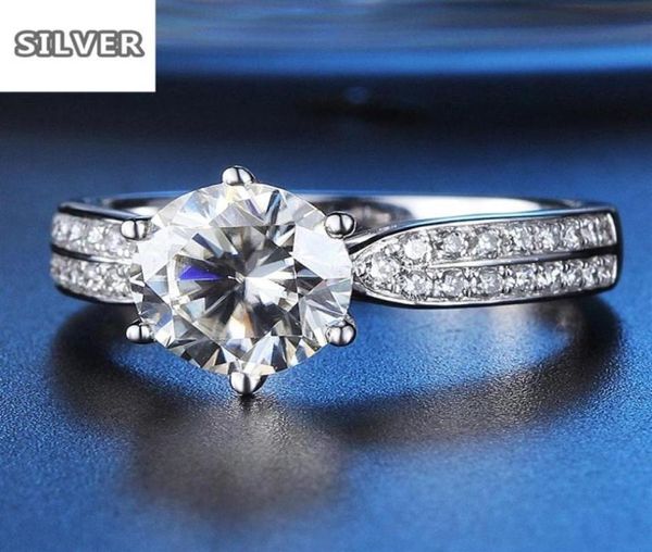 

s925 sterling silver ring exaggerated starlight queen six claw female proposal marriage 2 rows diamond wedding anniversary gift2799638616