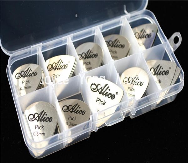 

36pcs alice stainless steel electric guitar bass picks 3type 03mm plectrums1 plastic picks holder case box 5714547