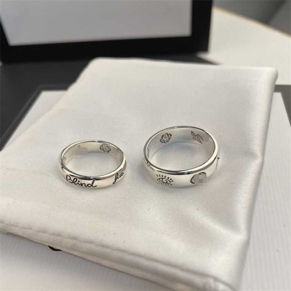 

designer jewelry bracelet necklace ring 925 sterling love fearless bird simple style couple ring for men women, Silver