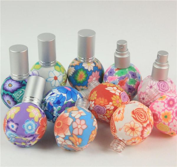 

5pcslot empty 15ml polymer clay spray bottle travel refillable glass bottle perfume empty atomizer container mix color7703320