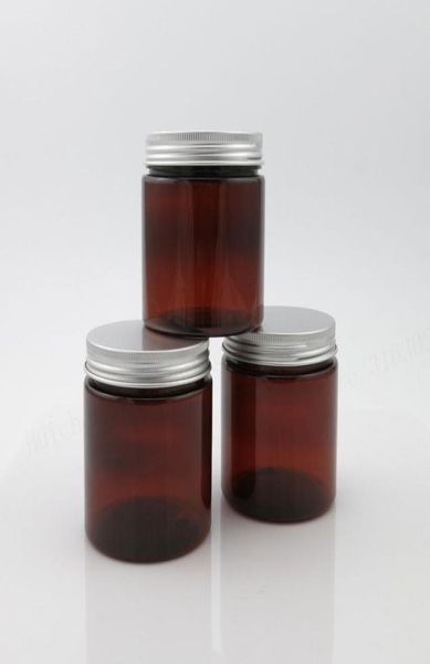

20 x 200ml empty amber pet jar with aluminum cap seal01235782643