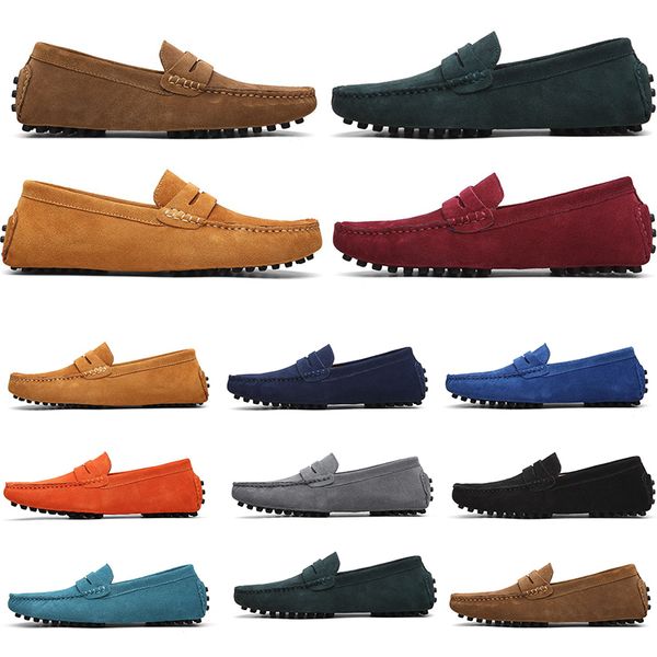 

mens women outdoor shoes leather soft sole black red orange blue brown orange comfortable casual shoes 013