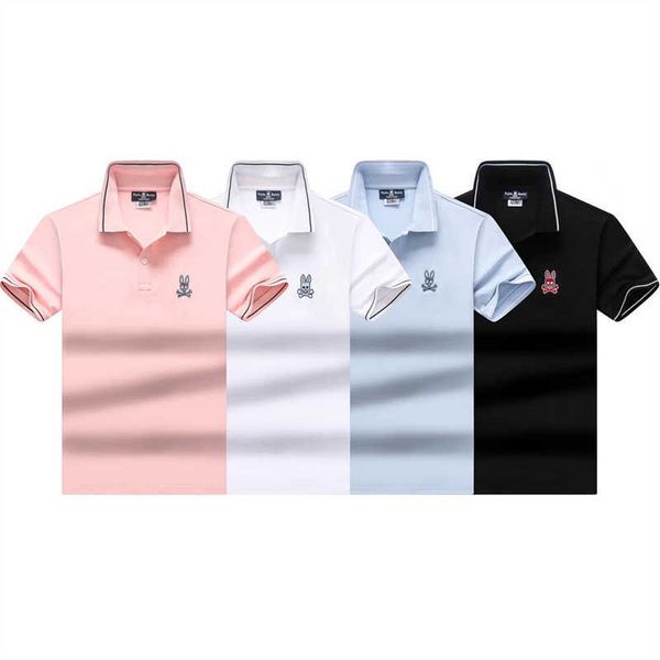 

23new mens stylist polo shirts luxury brand psycho bunny designer t shirt summer fashion breathable short-sleeve stand collar aqxe, White;black