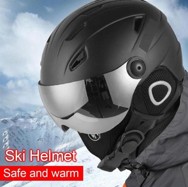 

ski helmet goggles visor men women snowboard helmet snowmobile skateboard safety winter warm mask ski mas282z4411786