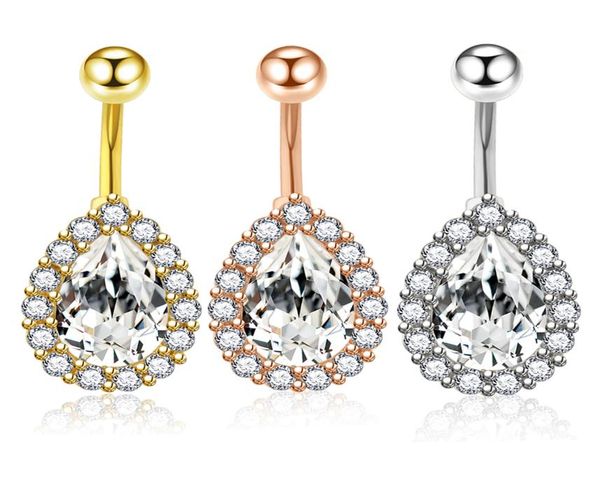 

14g stainless steel belly button rings for women girls navel rings cz body piercing4400318, Silver