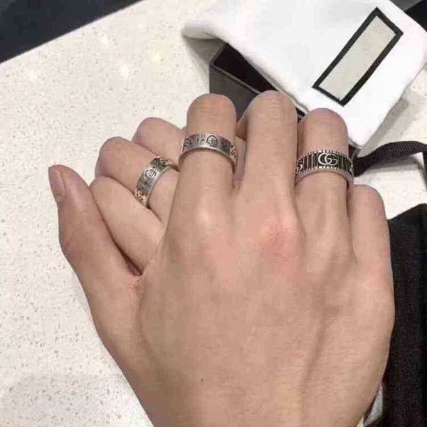 

designer jewelry bracelet necklace ring shidifei skull head men's women's ring sterling couple pair ringnew jewellery, Silver