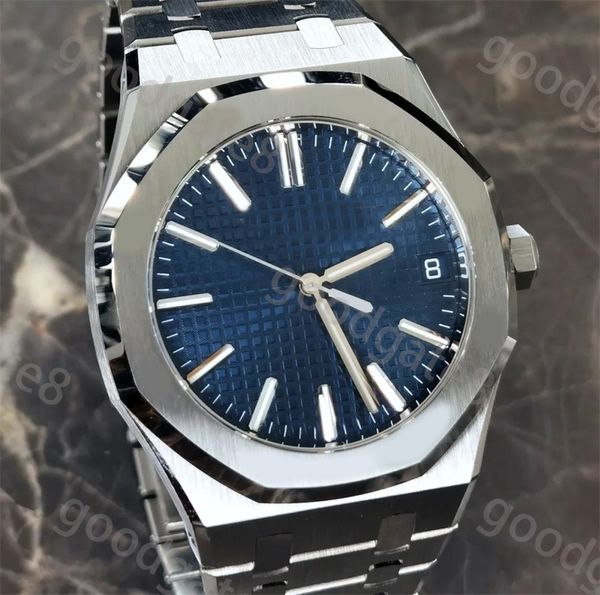 

luxury watch high end watch for men royal 15400st oak hexagon bezel 42mm stainless steel reloj checked index dial fashion designer watches l, Slivery;brown