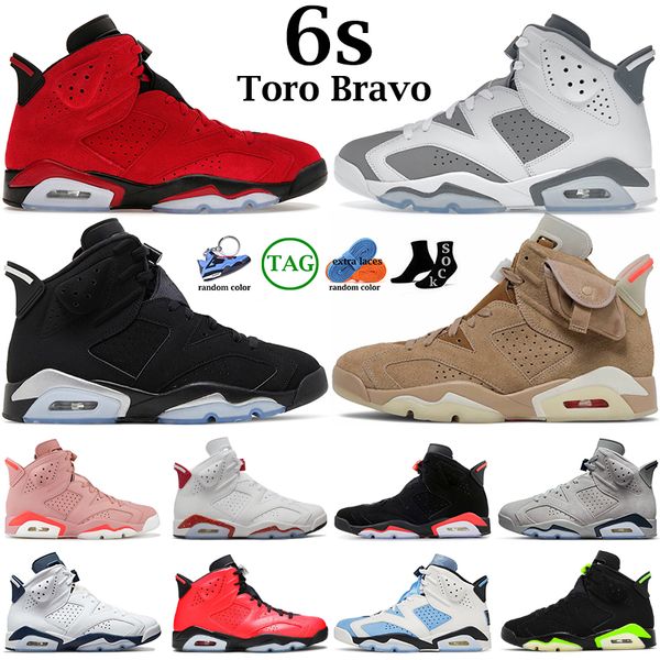 

jumpman 6 men women 6s basketball shoes toro bravo cool grey metallic silver georgetown unc white red oreo british khaki olive mens trainers, Black