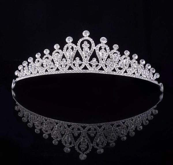 

silver bridal tiara crown vintage bride wedding tiaras and crowns for women headdress simple stylish female hair accessories8122611, Golden;white