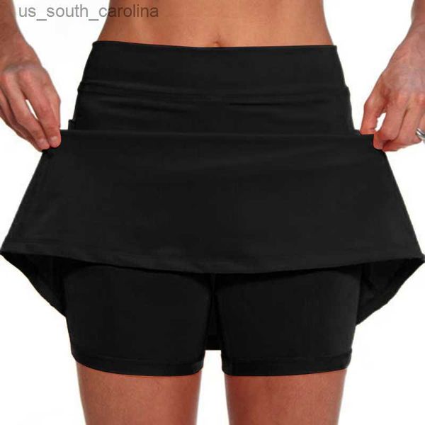 

skirts summer shorts skirts sports women slim high waist short skirt fitness short running tennis legging workout gym shorts l230522, Black