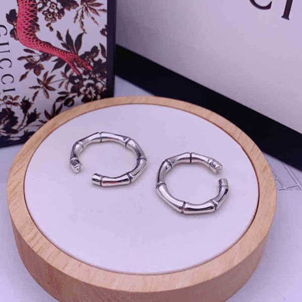 

designer jewelry bracelet necklace ring white copper plated ring three sections of bamboo spring versatile clothes matching creative, Silver