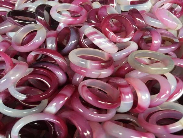 

natural agate circle code pink agate ring de livery01231821510, Silver