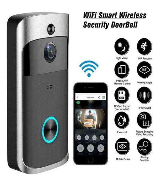 

smart home video doorbell wifi camera wireless call intercom two way audio for door bell ring for phone home security cameras h1116354591