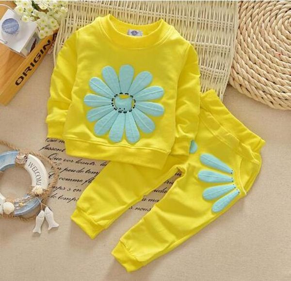 

2020 spring clothing kids baby clothes new girl flower suit female designer clothes 2 piece jacket trousers2200810, White