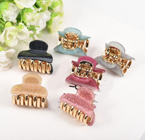

4cm hair claws acrylic small hair clip women hair accessories shiny hairpin ponytail clip clamp styling tools lady barrettes6285403, Slivery;golden