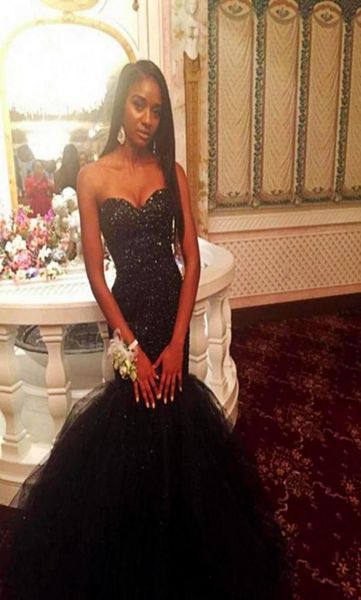 

sweetheart prom dresses black beads sequins tulle mermaid evening gowns for special occasion paolo sebastian girls pageant gowns6637542