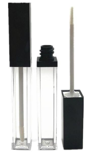 

whole 8ml square black empty lip gloss tubes clear lipgloss refillable bottles liquid lip gloss bottles makeup packaging conta4557821