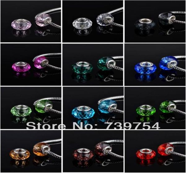 

whole50pcslot mixed 12 colors 925 silver murano glass beads europe fits charm bracelets necklaces pendants8168754