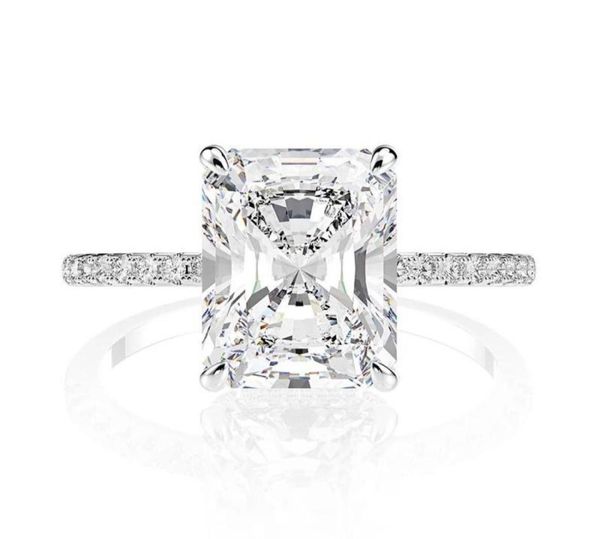 

choucong brand women wedding ring luxury jewelry solitaire 925 sterling silver radiant shape white z cz diamond gemstones eter7042311, Slivery;golden