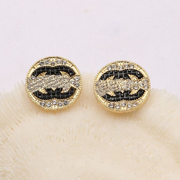 

20style 18k gold plated luxury brand designers letters stud famous women studs simple round rhinestone earring wedding party jewerlry s925 s, Golden;silver