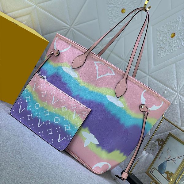 

designer bag luxury hand bag the tote bag 2pcs/set pink shopping bags large capacity fashion handbags for mommy leather tote handbags women