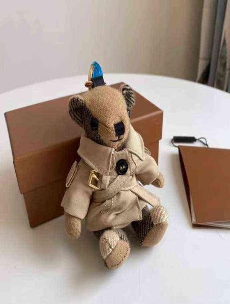 

cashmere bear doll pendant key chain classic design decoration car chains fashion handbag keychains8440421, Silver