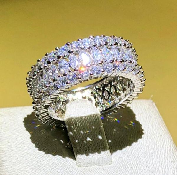 

luxury 925 sterling silver marquise brilliant cut cubic zirconia engagement wedding rings for women brand christmas gifts7161921, Slivery;golden