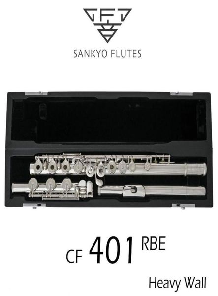 

professional sankyo cf401 flute etude e key split silver plated flute c tone 17 holes open offset g copy4501663