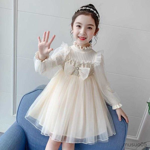 

girl's dresses spring autumn baby girls sweater dress children fashion party dress kids infant clothes with big, Red;yellow