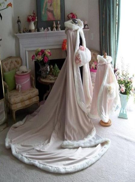 

sleeping beauty bridal cape wedding cloak champagne ivory satin 96 inch wedding wraps winter reversible cape cloak christmas hoo8570689, White