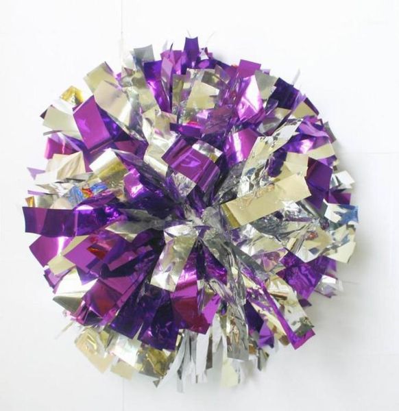 

cheerleading 50g cheerleader dancing pompoms 10 pieceslot metallic pom poms color can combination handle choose18951566